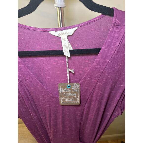 Matilda Jane Purple Dress Chasing Waterfalls Stretch Tie Front Maxi Women Size M - Picture 3 of 5